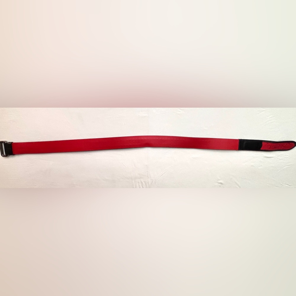 Christian Louboutin Black Studded Leather Belt Red Lining, Luxury Designer - Picture 3 of 5